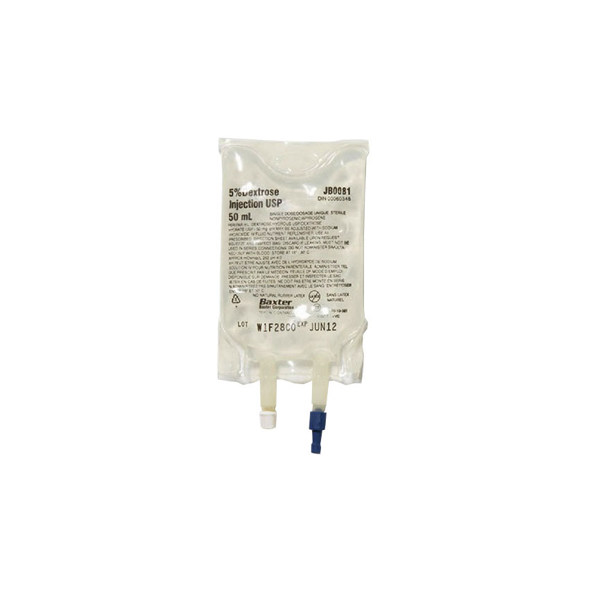 20 5% Dextrose Injection Solution, Quad Pack, 50mL - Image 1
