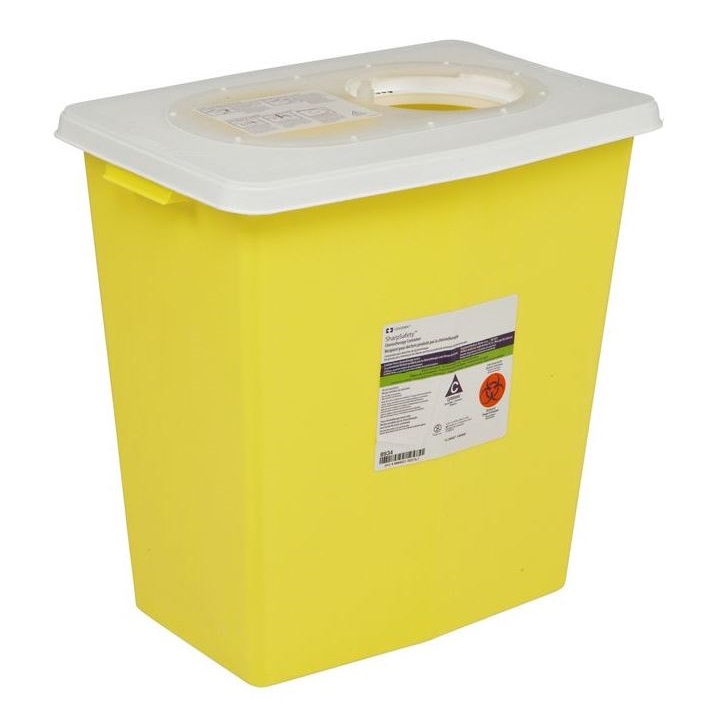 6 SharpSafety™ Chemotherapy Container, Slide Lid, Yellow, 18 Gallon - Image 1