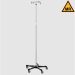 5-leg MR Compatible IV Stand with Four Hooks